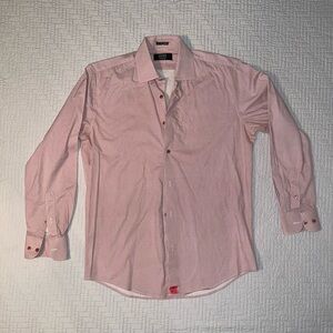 Jones New York Men's Pink/Burgundy Patterned Dress Shirt Size Med DRY CLEANED
